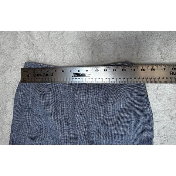 PA Company Boston Linen Houndstooth Short Sleeve Top & Skirt Set Blue Small - Picture 9 of 11